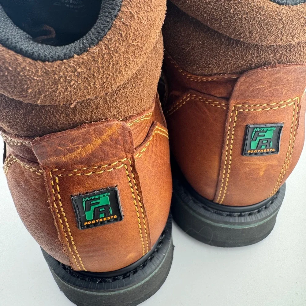Hytest Footrests Work Boots 7.5C Brown Excellent Waterproof‎ Met Guard K27331